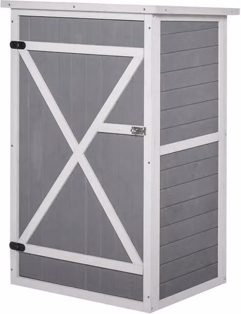 CASETTA DA GIARDINO IN LEGNO DI ABETE 75X56X115 CM COLORE GRIGIO