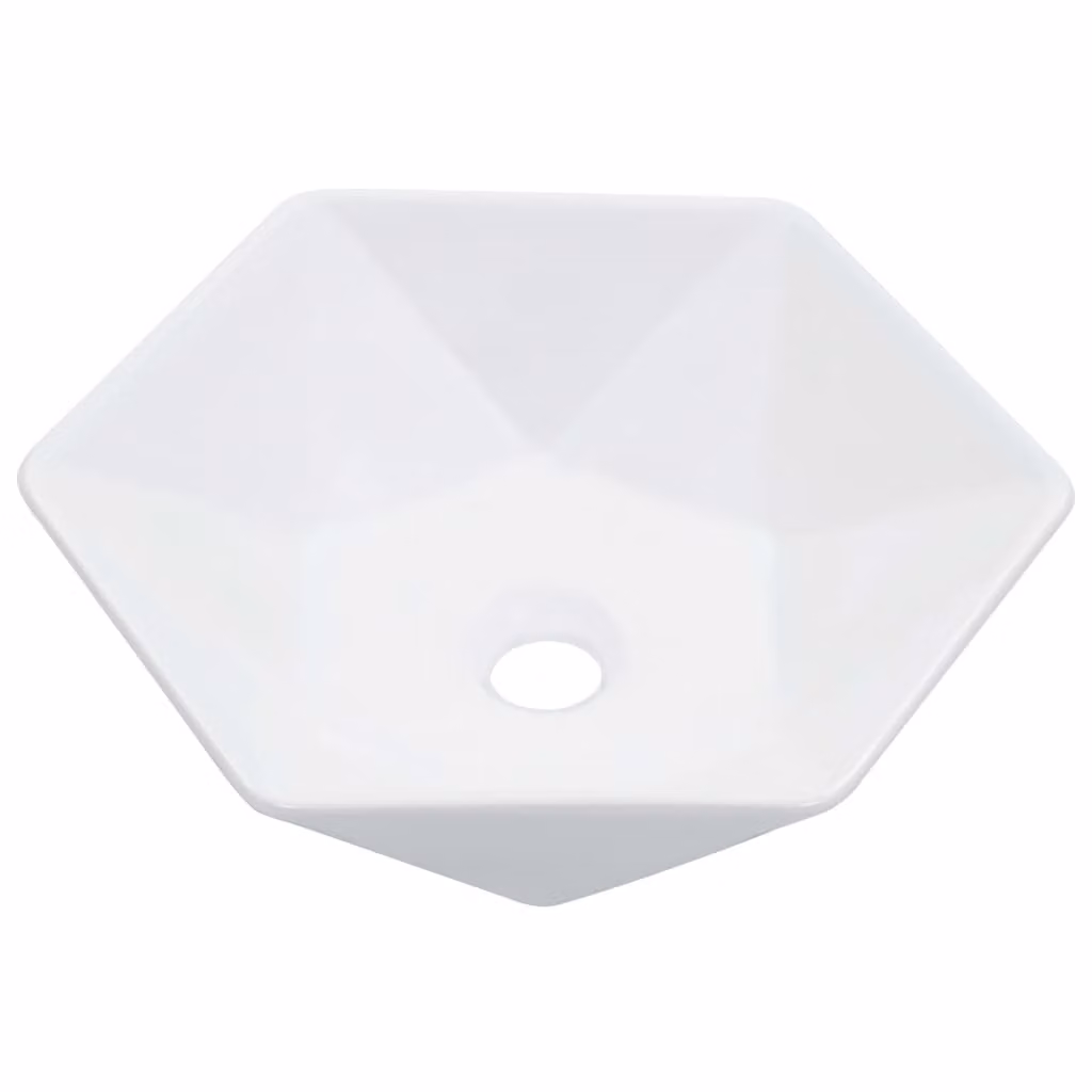 Lavandino 41x36,5x12 cm in Vetroceramica Bianco