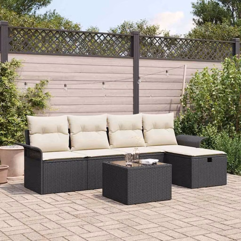 Maison Exclusive - Set da giardino con divano e 6 sedie, in rattan sintetico