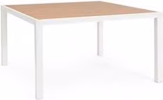 Tavolo da giardino quadrato Yes Everyday in alluminio verniciato bianco o marrone L/P/H: 136 x 136 x 75 cm