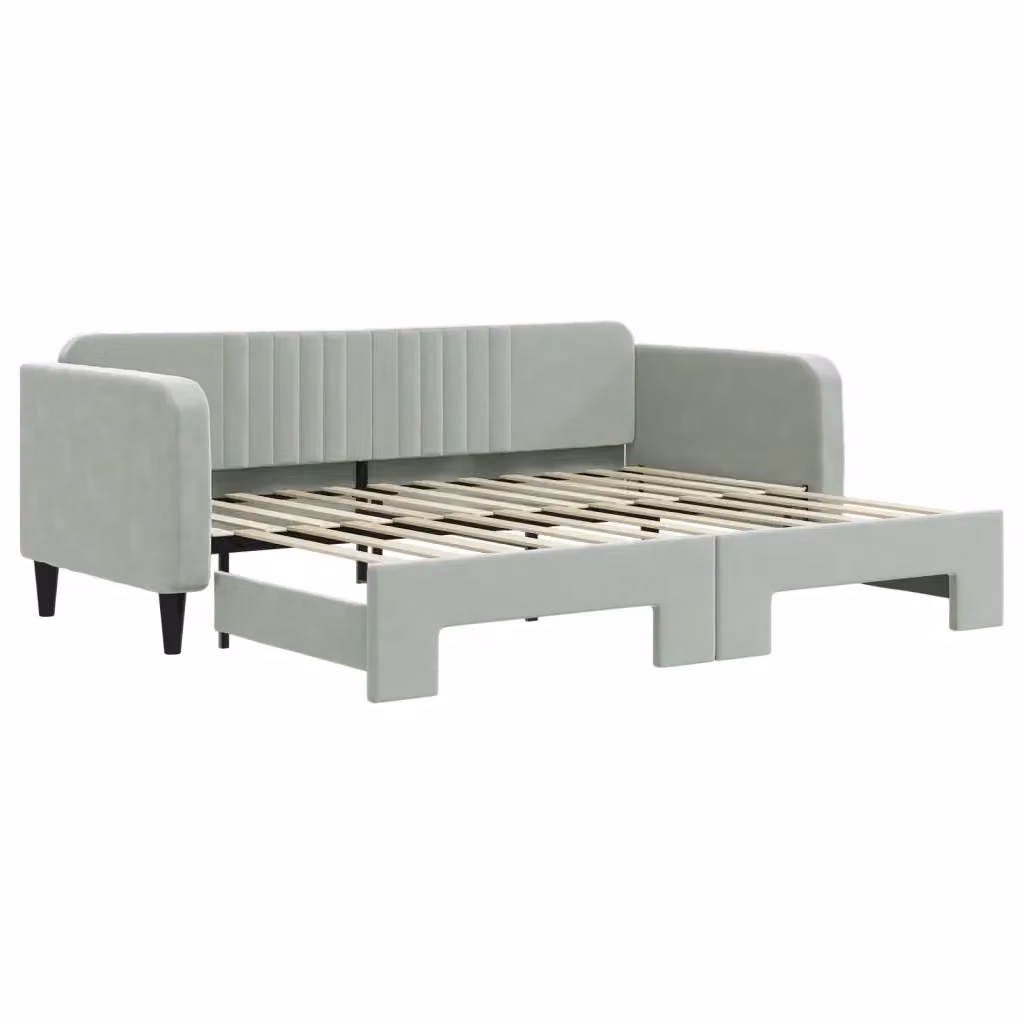 Divano Letto Moderno vidaXL Grigio con Struttura Imbottita per Soggiorno e Camera da Letto