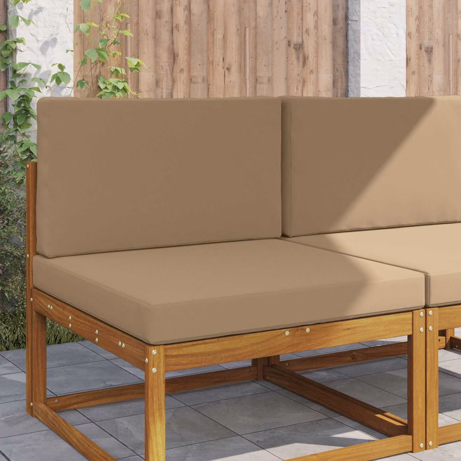Cuscino per divano da esterno vidaXL in poliestere, moderno e quadrato, colore grigio/beige, L 80 x P 80 x H 8 cm