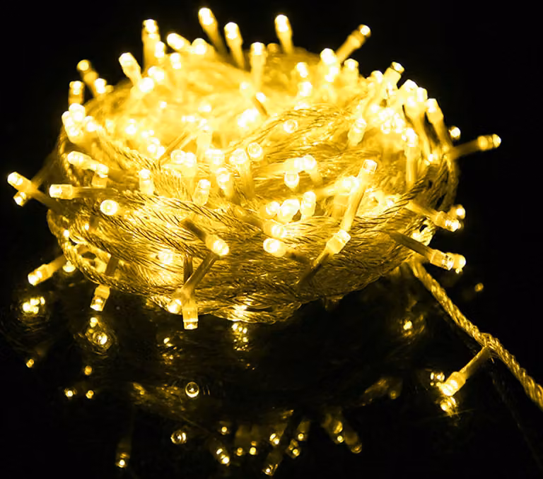 LED Fata luci 50m 50LEDs giallo 8 modalità di luce Indoor Garden Party Natale illuminazione decorazione
