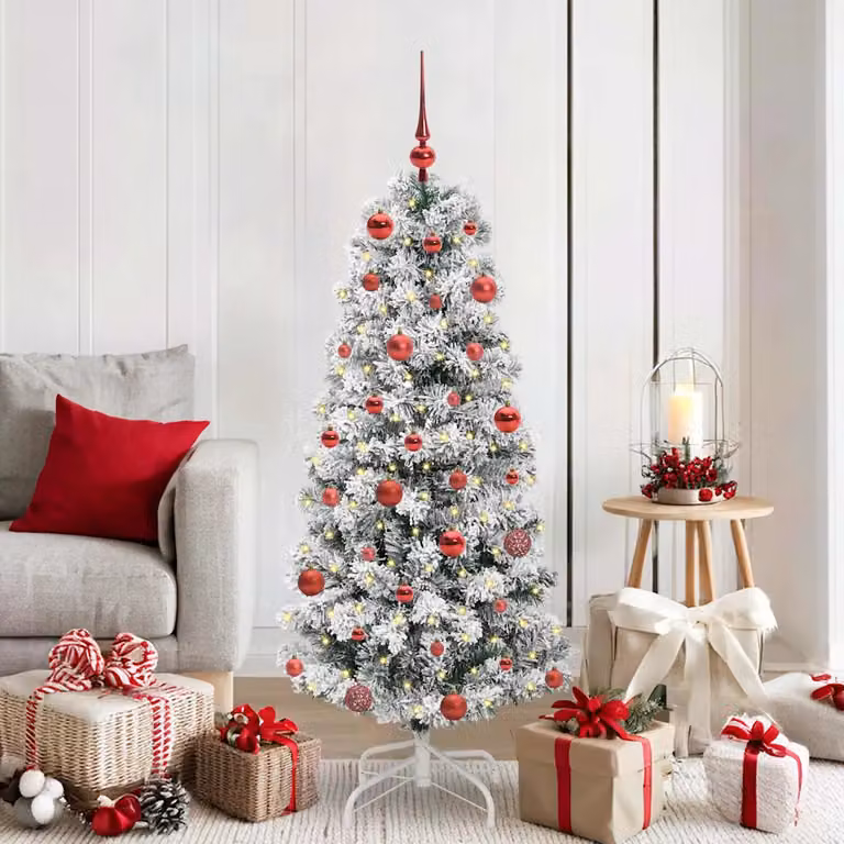 Albero di Natale Artificiale vidaXL con Luci LED Bianco Caldo, Verde e Bianco, Altezza: 270 cm