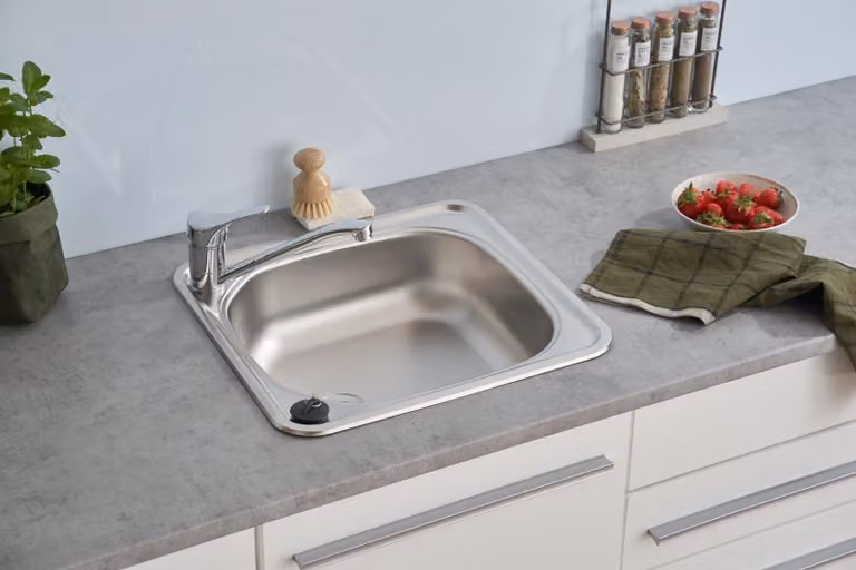 Lavello da incasso in acciaio inox Lavello da cucina 465 x 435 mm Respekta Dallas