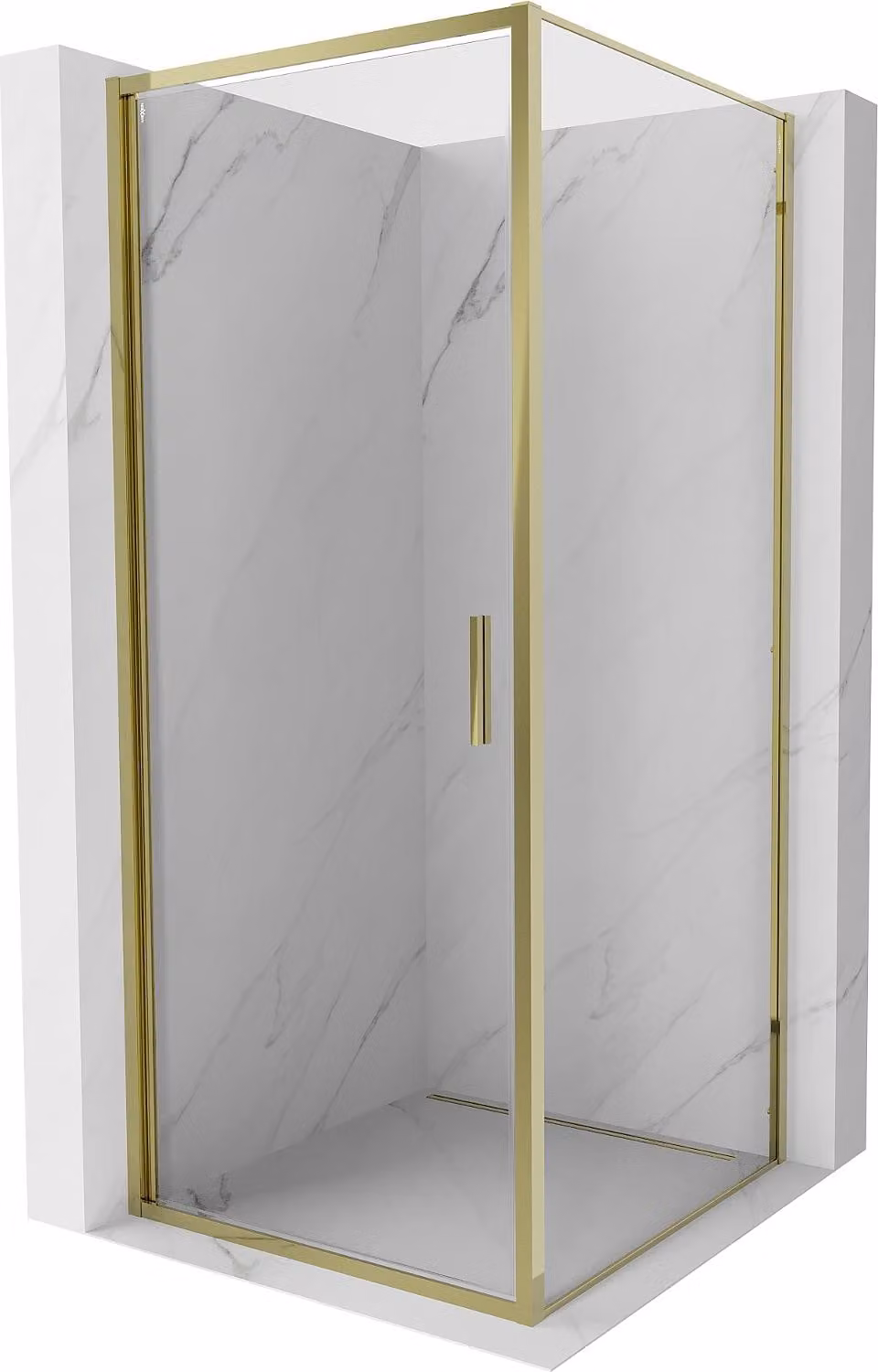 Mexen Exo cabina doccia a battente 70 x 70 cm, trasparente, oro - 817-070-070-50-00