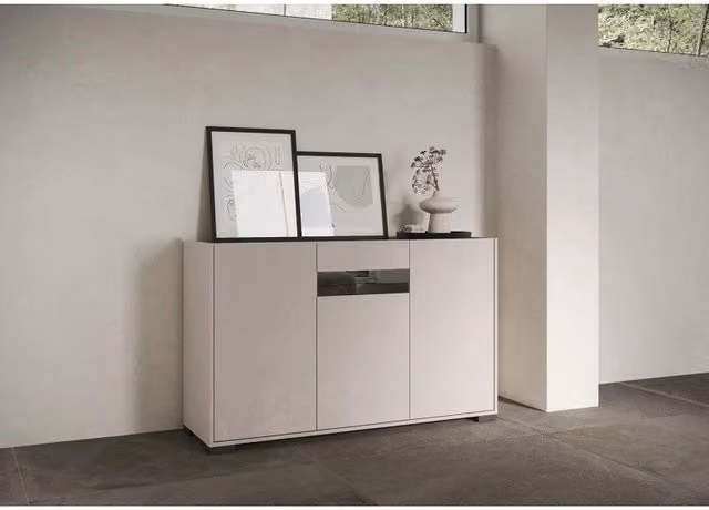 Madia moderna 3 ante 130x40x81 cm Riflesso - Cashmere