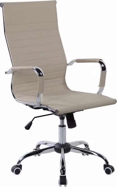Poltrona da Ufficio Presidenziale Dallas con Braccioli 54x63x106-116 cm in Pelle Sintetica Tortora