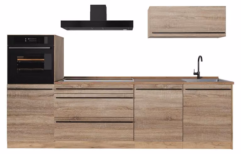 Cucina componibile Vicco R-Line Sonoma/Rovere dorato 280 cm piano di lavoro Rovere dorato, Model 67262