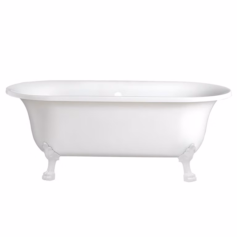 Vasca da Bagno Centro Stanza in Acrilico 1730 x 780mm con Piedini a Zampa di Leone Bianchi - Richmond