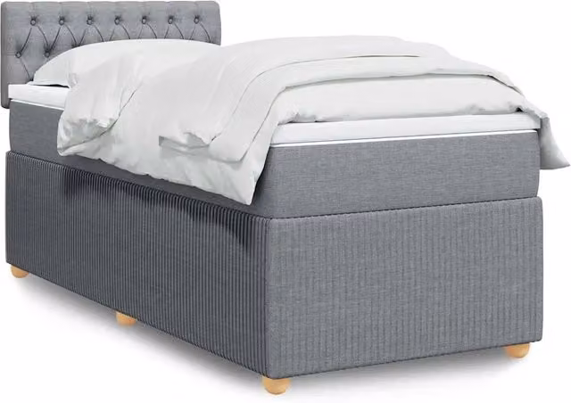 Letto Ibrido con Materasso e Struttura Imbottita vidaXL, Grigio e Bianco, L/P/H: 90 x 200 cm