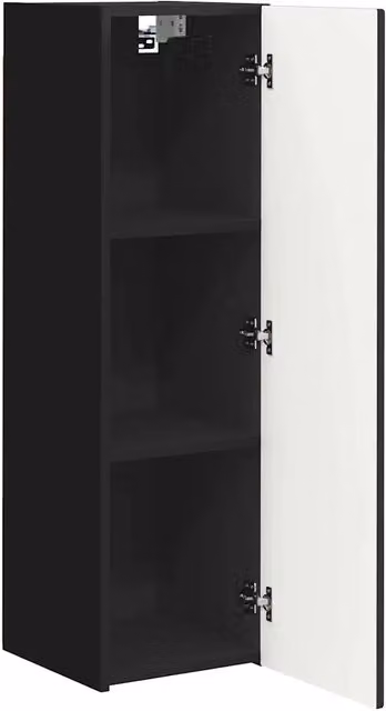 Mobile porta TV da parete moderno con vani portaoggetti 30 x 31 x 100 cm design minimalista in legno multistrato nero 02_0054988