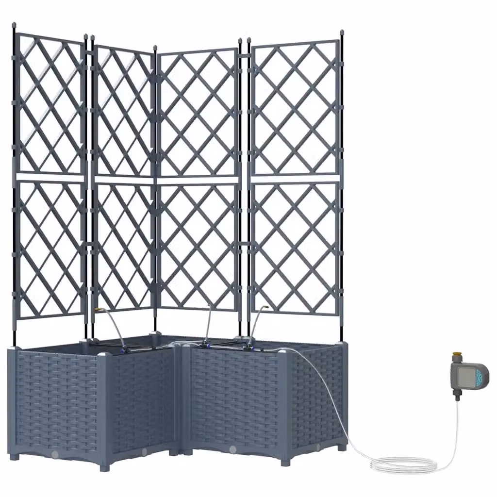 Set di 3 fioriere da esterno vidaXL in acciaio grigio – 2