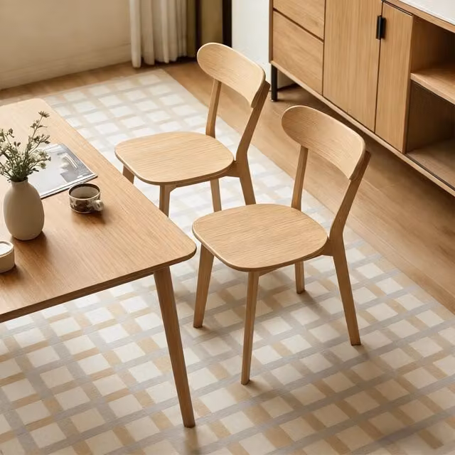 Sedie da pranzo in legno Mivray marrone stile scandinavo con finitura opaca per cucina, soggiorno o ufficio domestico – 1