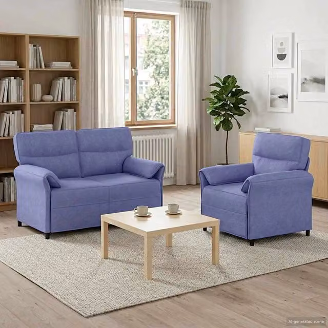 Set di divani 2 pz Blu jeans Tessuto 3424856