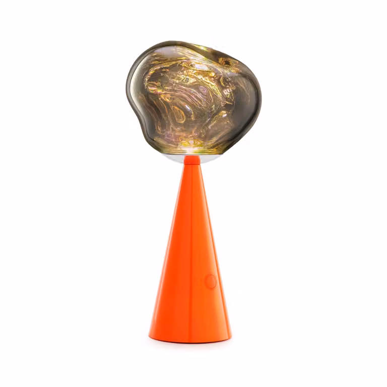 Tom Dixon lampada LED da tavolo ricaricabile Melt fluoro/rosso Altezza 29 cm Melt, dimmerabile, Rosso, Soggiorno / Sala da pranzo, Plastica, Design