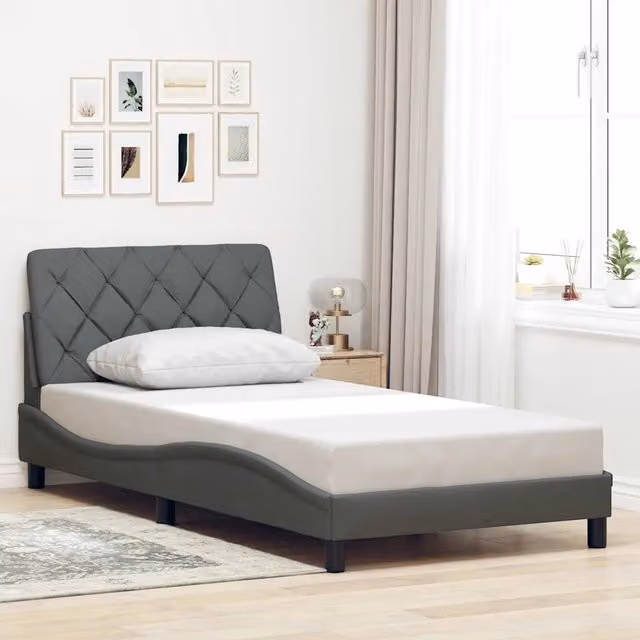 Giroletto senza materasso vidaXL in tessuto grigio L/P: 100 x 200 cm – 1