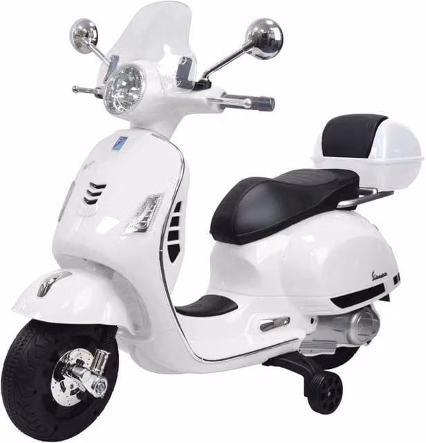 Piaggio Vespa GTS Elettrica 12V Bianca con Bauletto per Bambini
