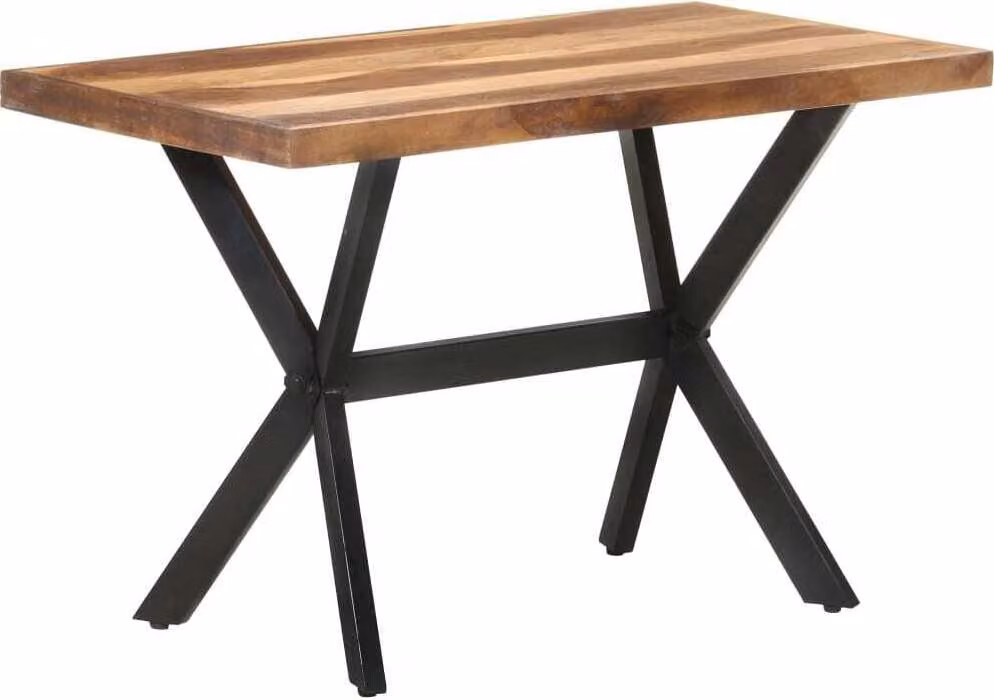 The Living Store Tavolo da pranzo 120x60x75 cm in legno massiccio color miele