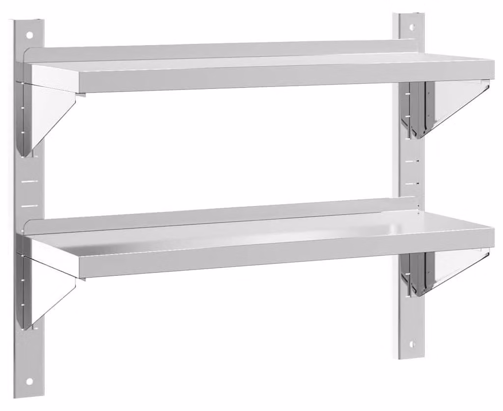 Set di 2 supporti in acciaio inossidabile per mensole a parete