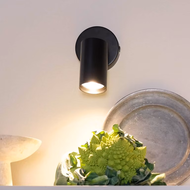 Dyberg Larsen Faretto da soffitto Modern, nero, lunghezza 14 cm Modern, Nero, Soggiorno / Sala da pranzo, Metallo, Scandinavo, Faretto alogeno