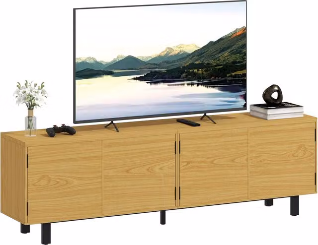Mobile TV 180cm ¨C Xylo ¨C legno naturale con 4 ante a pressione 180x35x55,5cm
