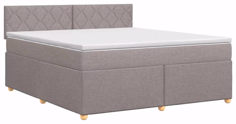 Letto a molle con materasso Taupe 160 x 200 cm in tessuto
