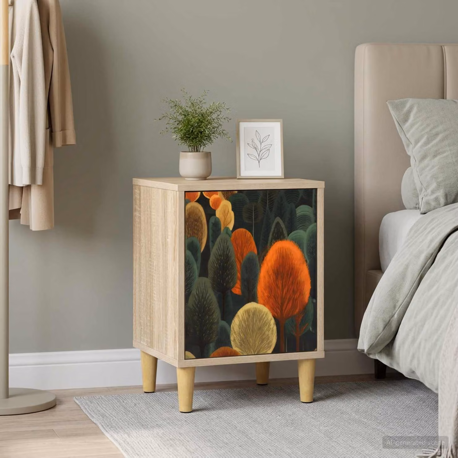 Armadio da notte vidaXL ZAANDAM in Rovere Sonoma, marrone, L 36 cm x P 33 cm x H 50 cm