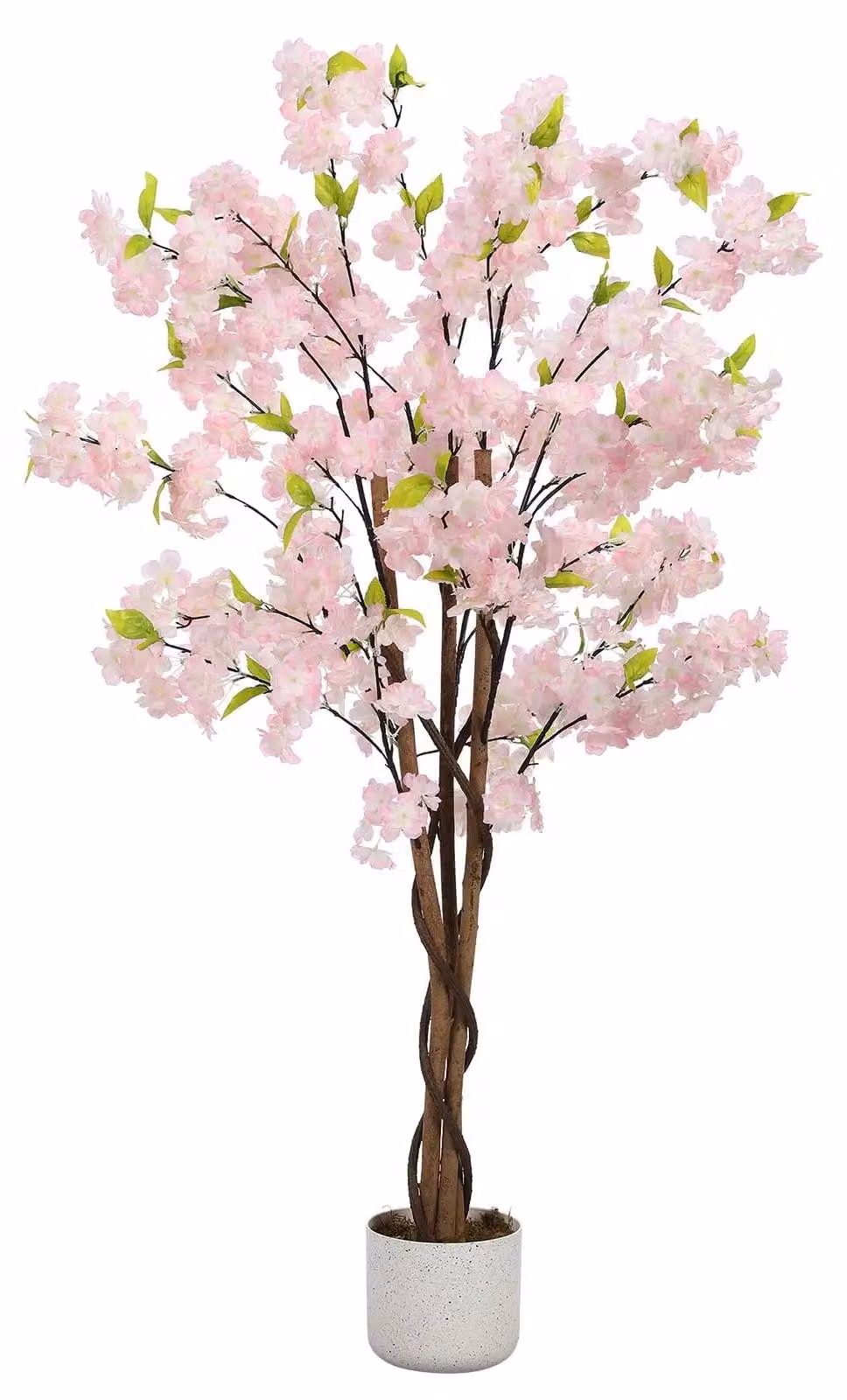 Albero di ciliegio in fiore, design realistico, manutenzione zero, rosa chiaro, altezza 120 cm