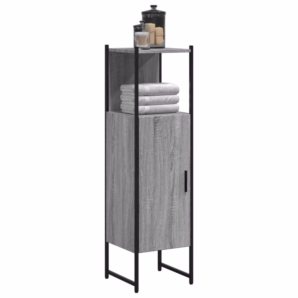 Mobile da bagno vidaXL Grigio Sonoma in legno multistrato, L/P/H: 33 x 33 x 120,5 cm
