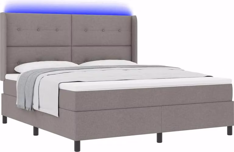 Letto a Sorgente LED con materasso Talpa 180 x 200 cm Tessuto