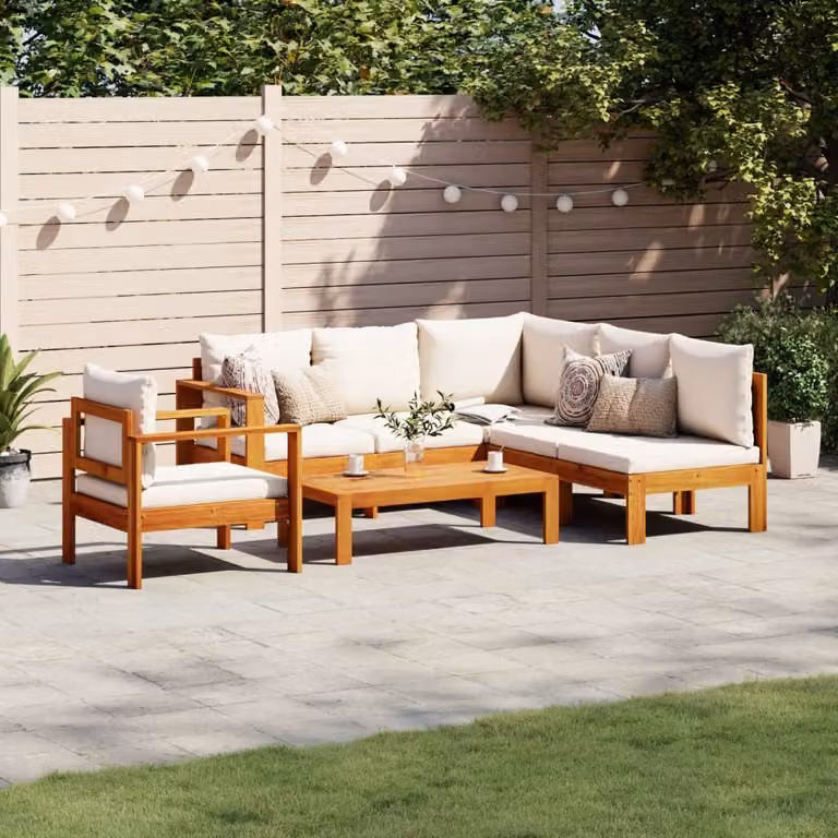 Maison Exclusive - Set da giardino 5 pezzi con cuscini in legno massello di acacia