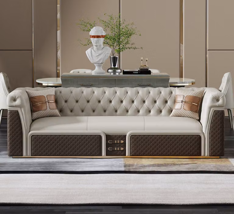 Sofa Dreisitzer Couch Stil Modern Polster Chesterfield Leder Couchen 3 Sitzer