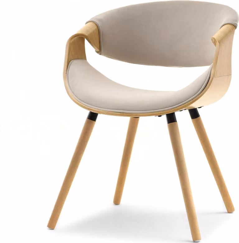 Sedia da pranzo di design SAROLTA - beige / rovere