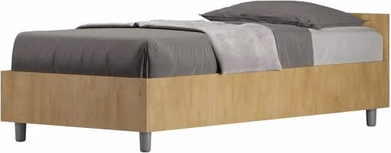 Letto Singolo Nuamo Ityhome in Quercia Natura, Senza Rete, L/P: 80 x 190 cm