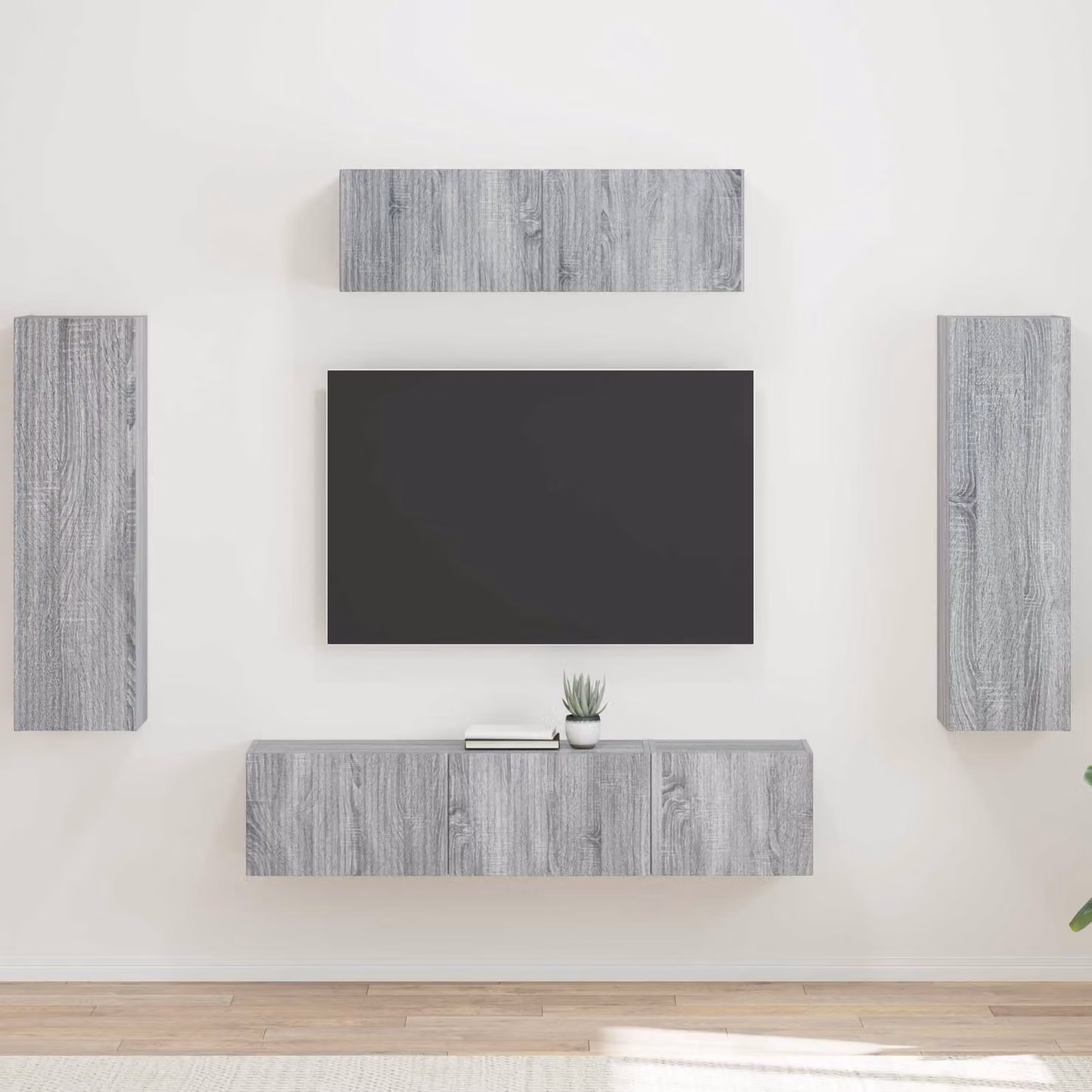 Mobile TV moderno vidaXL in legno Grigio per soggiorno e camera da letto – 1