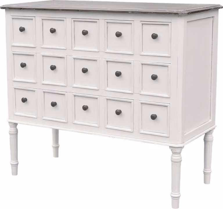 FURNLUX Cassettiera Ravenna Brown And White 91cm / Colore principale: Bianco / Dimensioni: 91 x 80 x 40 cm