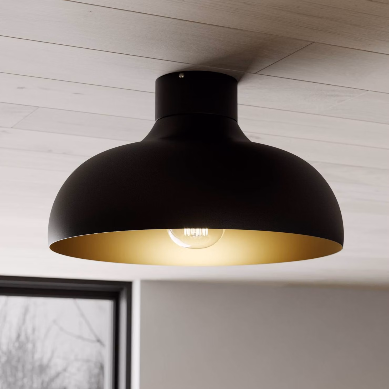 Plafoniera soffitto Basca Luminex, dimmerabile, Nero, Soggiorno / Sala da pranzo, Metallo, Plafoniera