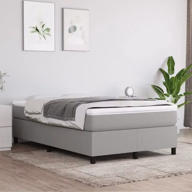 Letto Ibrido con Giroletto a Molle e Materasso vidaXL Grigio e Bianco L/P/H: 120 x 200 cm – 1