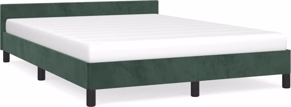 Giroletto senza Materasso Verde Scuro 140x190 cm in Velluto