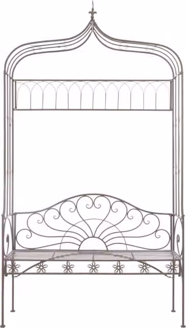 Panchina da Giardino | Panca da Giardino 122 cm in Ferro Marrone Anticato