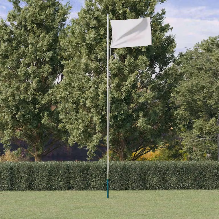 Asta sezionale per bandiere vidaXL in alluminio color argento, 6,08 m