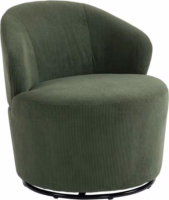 Poltrona girevole ¨C Zephmum ¨C Verde, tessuto, gambe in metallo