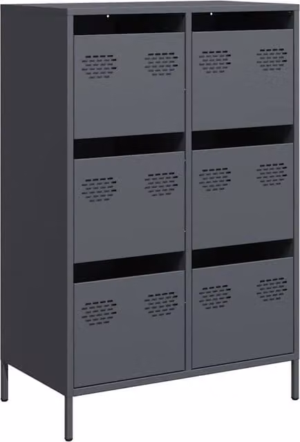 Credenza Buffet Antracite in Metallo con Finitura Opaca L: 68 cm, P: 39 cm, H: 101,5 cm – 1