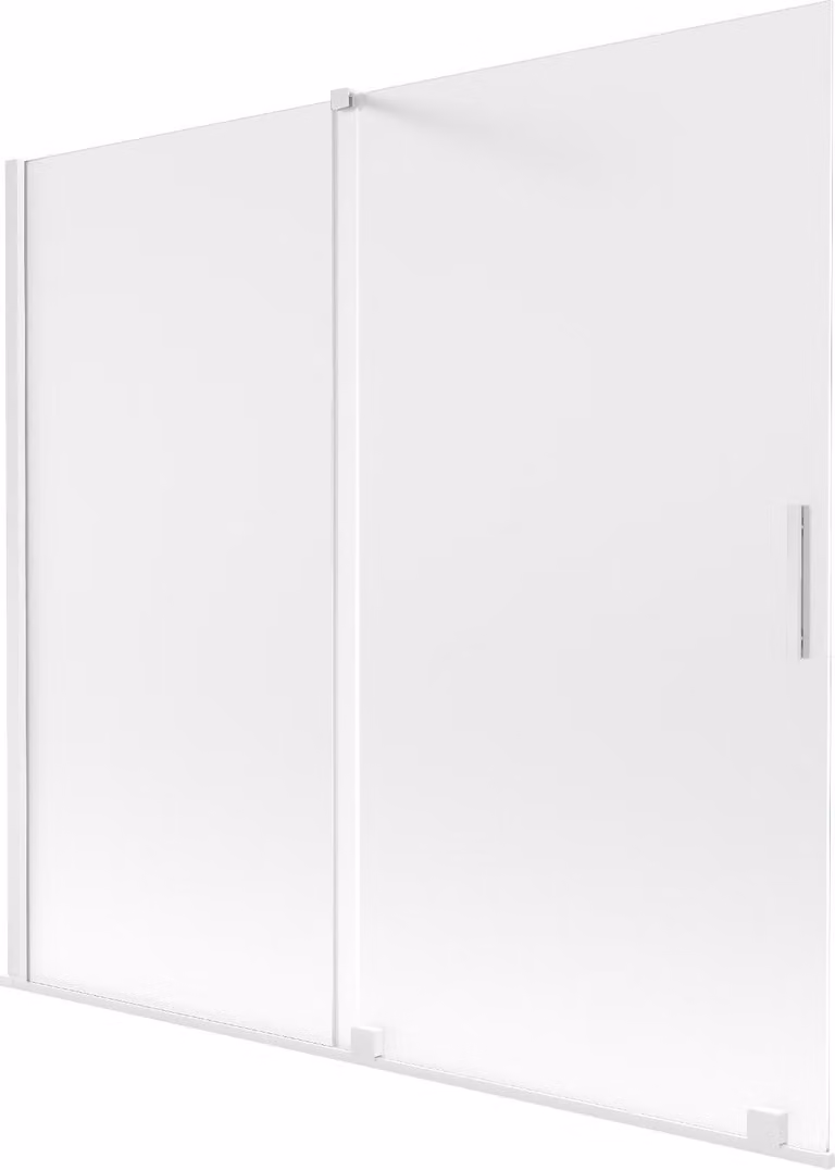 Mexen Velar parete per vasca da bagno a 2 ante scorrevoli 170 x 150 cm, brina, bianco - 896-170-000-31-20