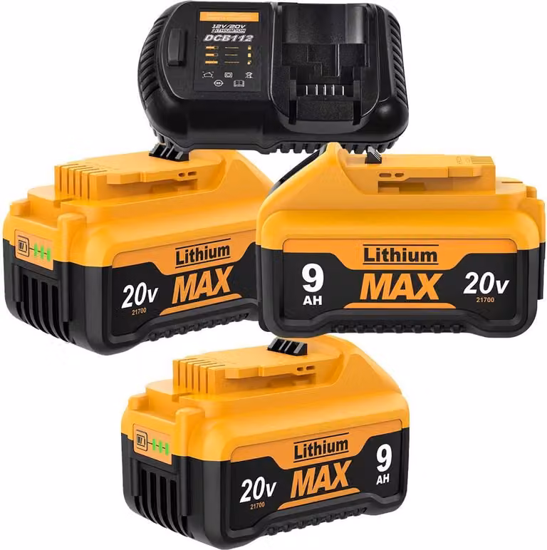 Per DeWalt 20V, batteria agli ioni di litio DCB200, 9000 mAh 21700, ricaricabile, compatibile con DCB182 DCB180 DCB181, Oro