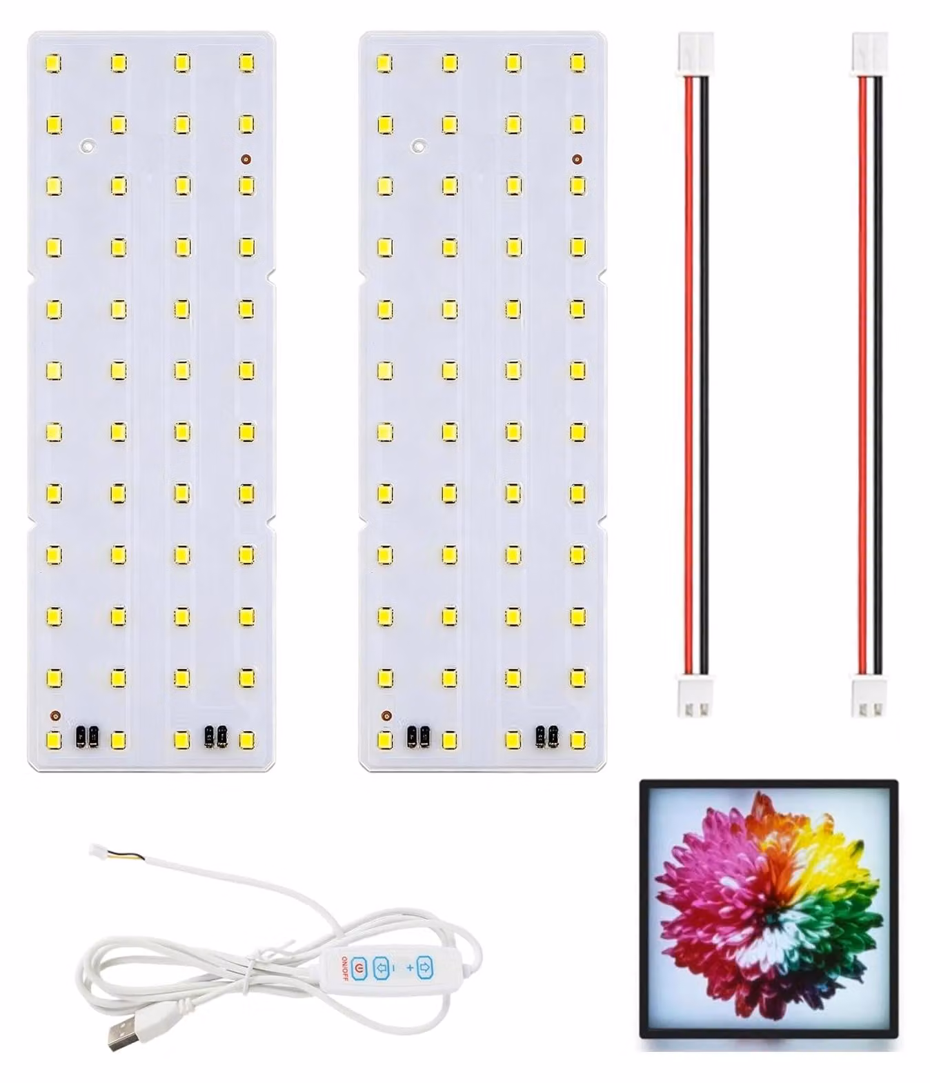 Illuminazione LED per litofane: set di 2 pezzi con cavo USB, ideale per foto e opere d'arte stampate in 3D