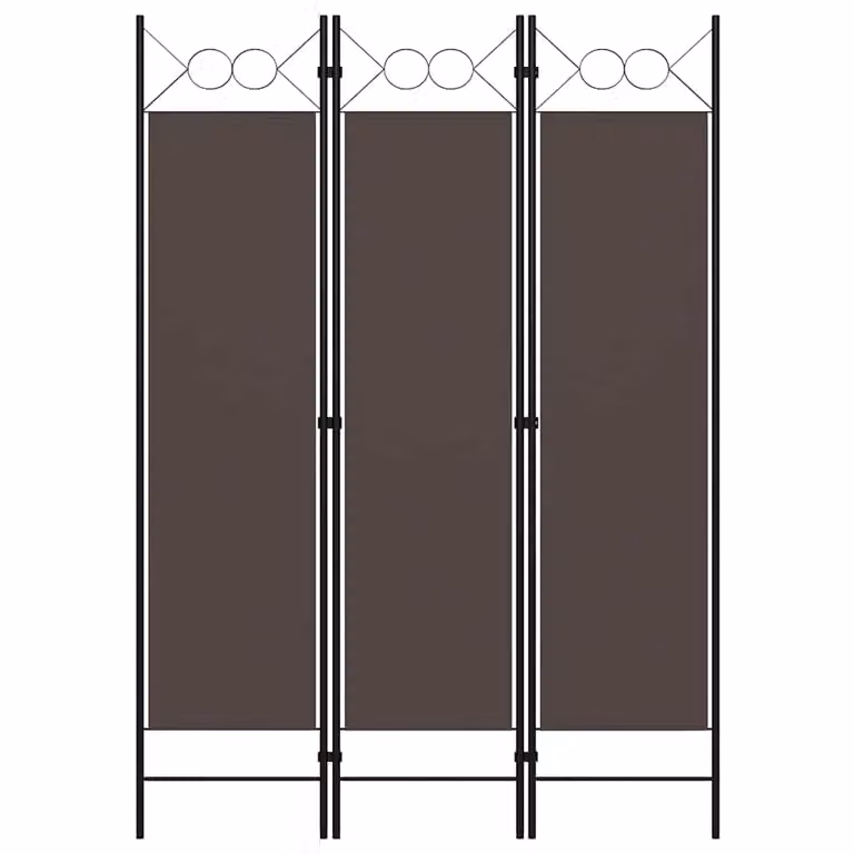 vidaXL Paravento Decorativo Moderno con Design Geometrico Marrone L 120 cm x H 180 cm