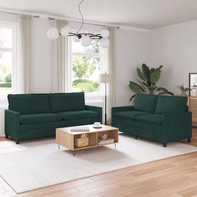 Set di divani 2 pz Verde Scuro Velluto 3417147