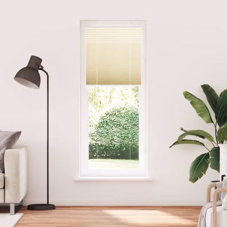 vidaXL Tenda Plissettata Crema 70x200 cm Larghezza Tessuto 69,4 cm